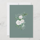White Rose Winter Greenery Botanical Funeral Kaart (Achterkant)