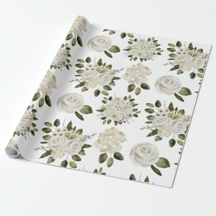 White Rose Wrapping Paper Cadeaupapier