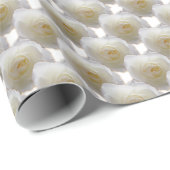White Rose Wrapping Paper Romantic Roos Paper Cadeaupapier (Rol Hoek)