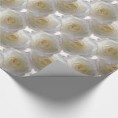 White Rose Wrapping Paper Romantic Roos Paper Cadeaupapier (Hoek)