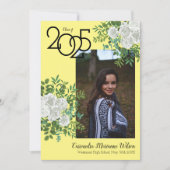 White Rose Yellow Photo Afstuderen Aankondiging (Voorkant)