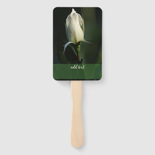 White Rosebud Handwaaier (Achterkant)