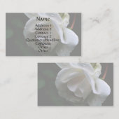 White Rosebud Raindrops Floral Visitekaartje (Voorkant / Achterkant)