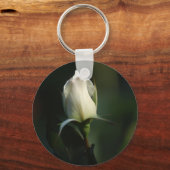 White Rosebud Sleutelhanger (Voorkant)