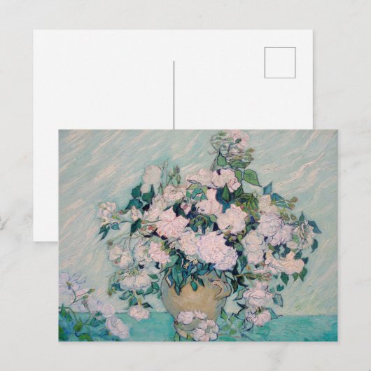 White Roses-1890-Vincent van Gogh Briefkaart (Voorkant / Achterkant)