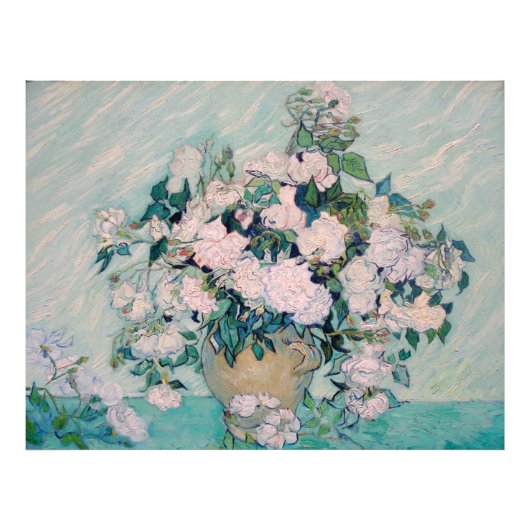 White Roses-1890-Vincent van Gogh Foto Afdruk (Voorkant)