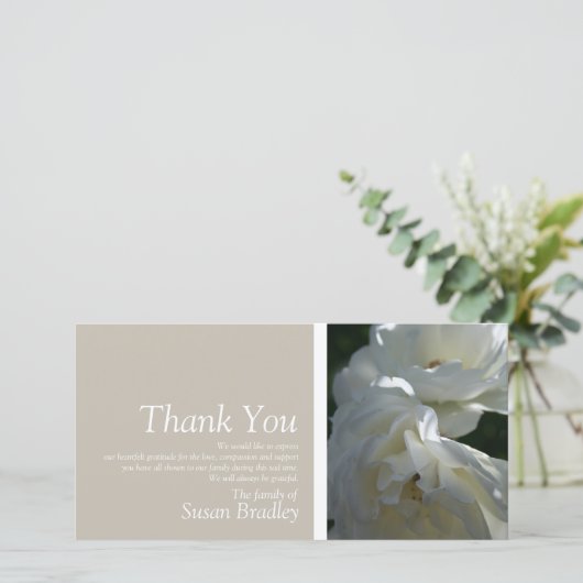 White Roses 3 Sympathie Bedankt dat je Stempel aan (Staand voorkant)