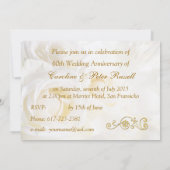 White roses 60th Wedding Jubileum Invitation Kaart (Achterkant)