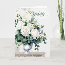 White Roses and Butterflies Sympathy Kaart