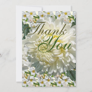 White Roses and Chrysanthemum Wedding Bedankt