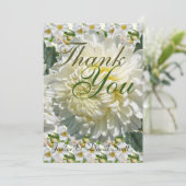 White Roses and Chrysanthemum Wedding Bedankt (Staand voorkant)