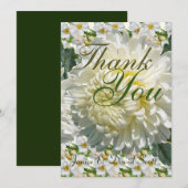 White Roses and Chrysanthemum Wedding Bedankt (Voorkant / Achterkant)