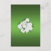 White Roses and Emerald Green Wedding Reception Informatiekaartje (Achterkant)