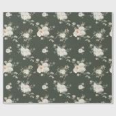 White Roses and Eucalyptus Winter Festival Cadeaupapier (Vlak)