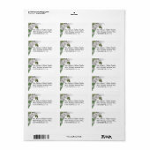 White Roses and Ferns Wedding Etiket (Full Sheet)