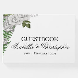 White Roses and Ferns Wedding Guestbook Gastenboek