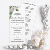 White Roses and Ferns Wedding Programme Programmakaart