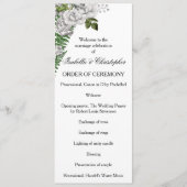 White Roses and Ferns Wedding Programme Programmakaart (Voorkant)