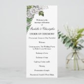 White Roses and Ferns Wedding Programme Programmakaart (Staand voorkant)