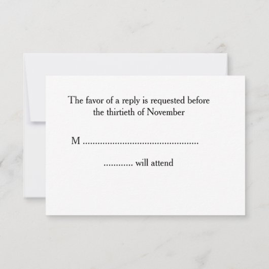 White Roses and Ferns Wedding RSVP (Achterkant)