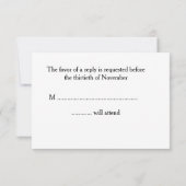 White Roses and Ferns Wedding RSVP Kaartje (Achterkant)