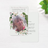 White Roses and Greenery Funeral Memorial Visitekaartje (Bureau)