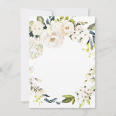 White Roses and Hydrangeas Floral Save the Date (Achterkant)