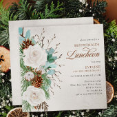 White Roses and Pine Cone Bridesmaids Kaart