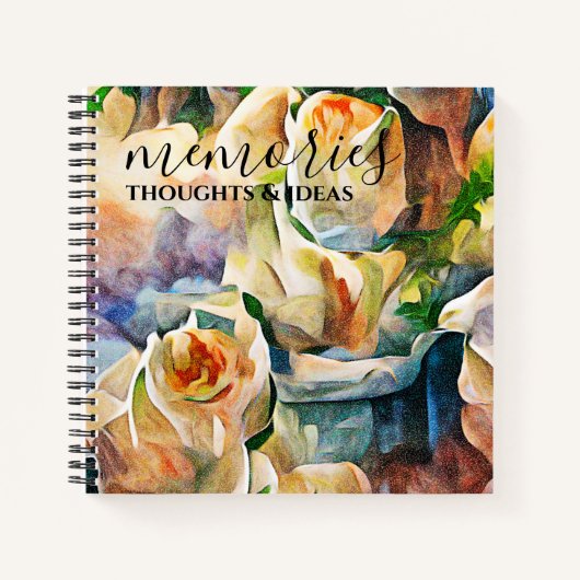 White Roses Aquarela Notitieboek (Voorkant)