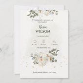 White Roses Baby Announcement Kaart (Voorkant)