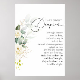 White Roses Baby shower Poster