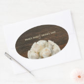 White Roses & Barnwood Bruiloft Sticker (Envelop)