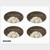 White Roses & Barnwood Bruiloft Sticker (Vel)