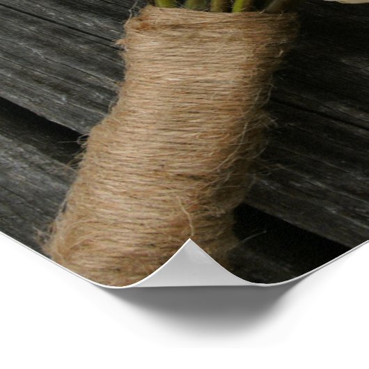 White Roses & Barnwood Poster (Hoek)