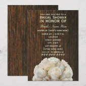 White Roses & Barnwood Rustic Vrijgezellenfeest In Kaart (Voorkant / Achterkant)