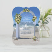 White Roses Beach Bachelorette Party Kaart (Staand voorkant)