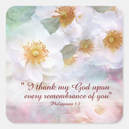 White Roses bedankt en waardering Vierkante Sticker