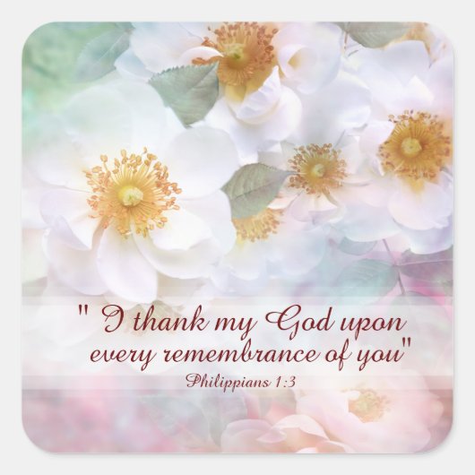 White Roses bedankt en waardering Vierkante Sticker (Voorkant)