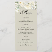 White Roses Beige Menu (Voorkant)