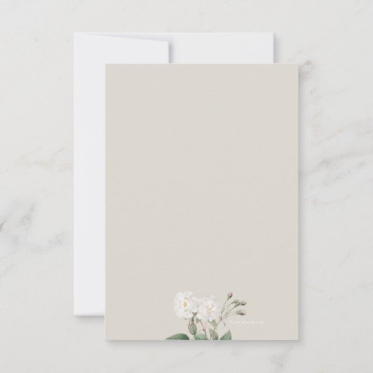 White Roses Bereavement - Hartelijk dank Kaart (Achterkant)