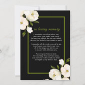 White Roses Black Foto Funeral Memorial Poem Card Bedankkaart (Achterkant)