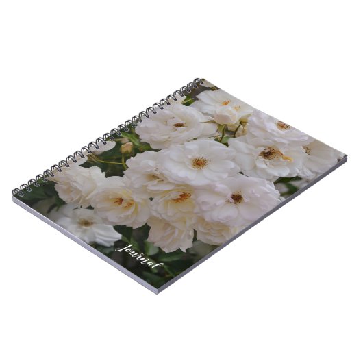 White Roses Bloemen Bloemenjournaal Notitieboek (Linkerzijde)