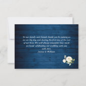 White Roses Blue Wood Lantern Boho Wedding Bedankkaart (Achterkant)