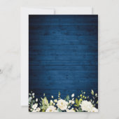 White Roses Blue Wood Lantern ENGAGTY Kaart (Achterkant)