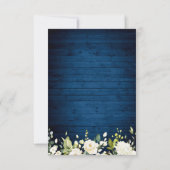 White Roses Blue Wood Lantern Meal Choice RSVP Kaartje (Achterkant)