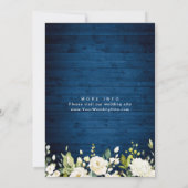 White Roses Blue Wood Lantern Waterverf Wedding Kaart (Achterkant)