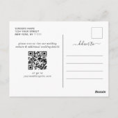 White Roses Blue Wood Wedding Save the Date Briefkaart (Achterkant)