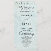 White Roses Bord Groen Huwelijksprogramma (Voorkant / Achterkant)