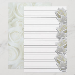 White Roses Border 2 Stationery Lined Briefpapier