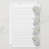 White Roses Border 2 Stationery Lined Briefpapier (Voorkant)